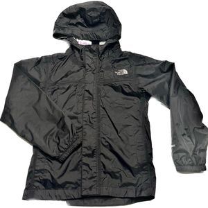 The North Face Black Youth Girl's Hooded Rain Jacket Windbreaker Size Small 7/8